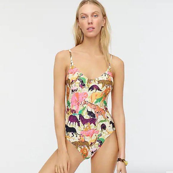 J. Crew Other - Drapey swim in Ratti® safari print